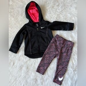 Nike Black and Pink Dri-FIT Hoodie